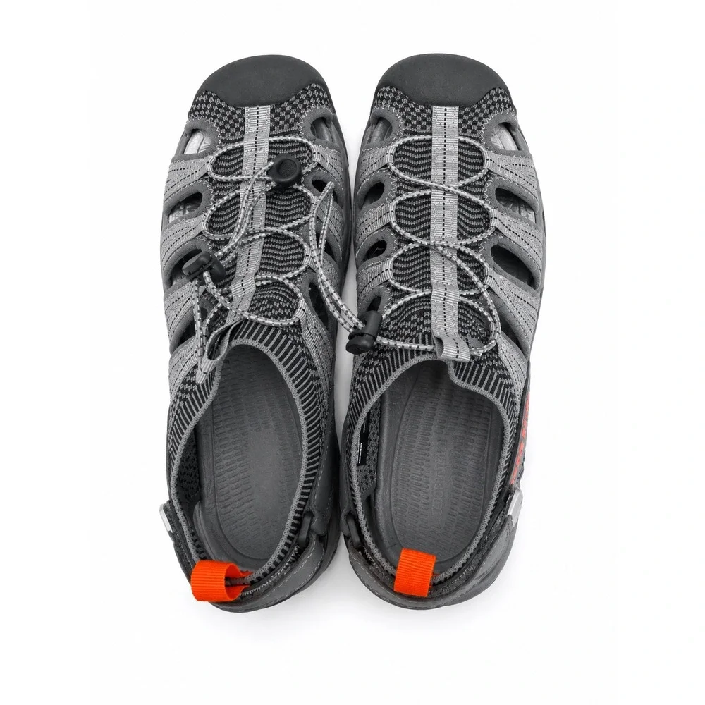 Eddie Bauer Cedar Mens Grey Orange Hiking Sandals Closed Toe Bumper Size 9M